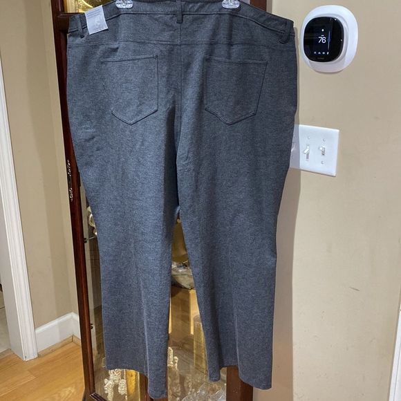 CATHERINES Heather Gray Bootcut Knit Stretch Pants Size 30WP - Picture 6 of 14